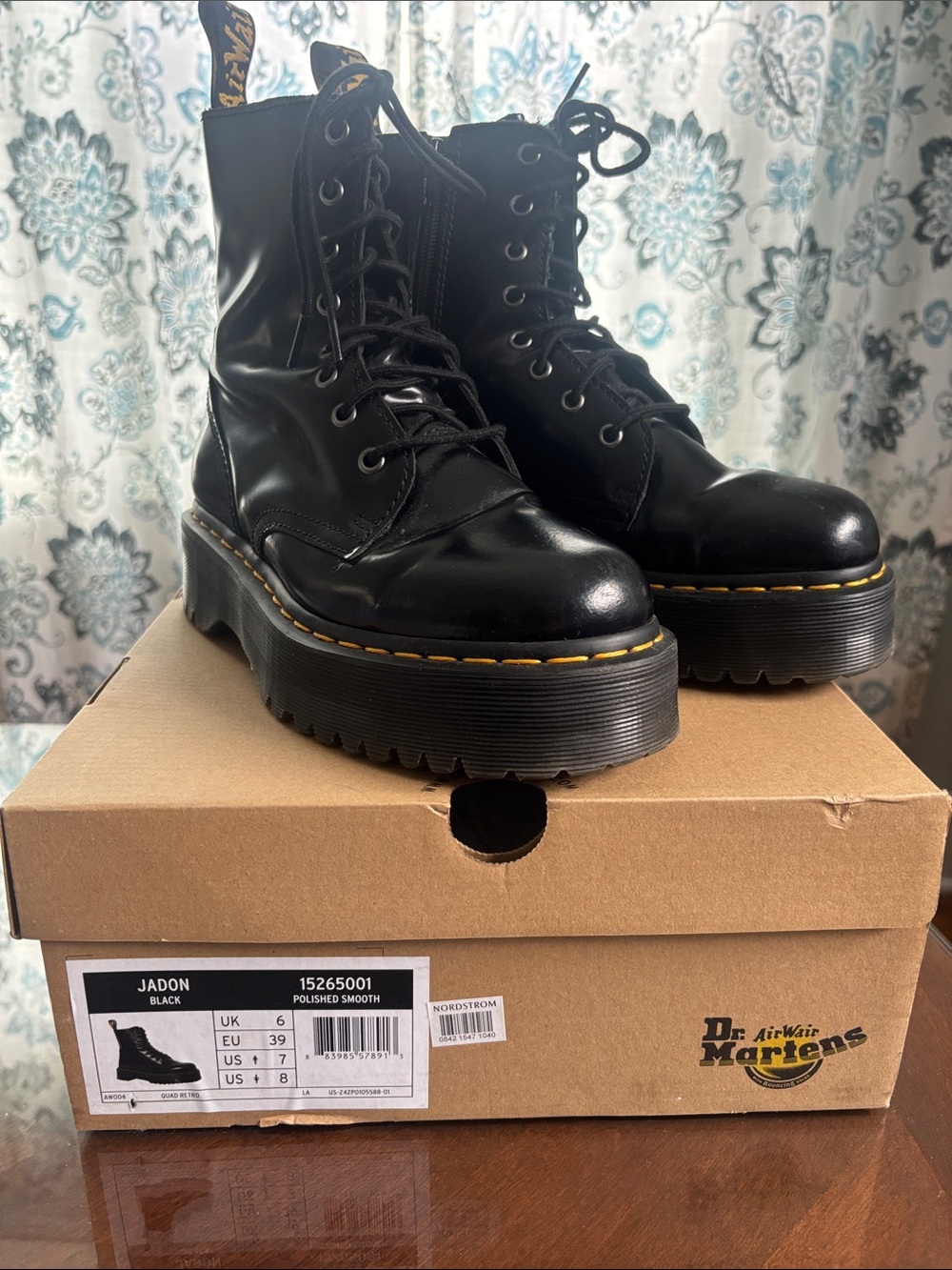Dr. Martens Black Platform Lace-Up Boots